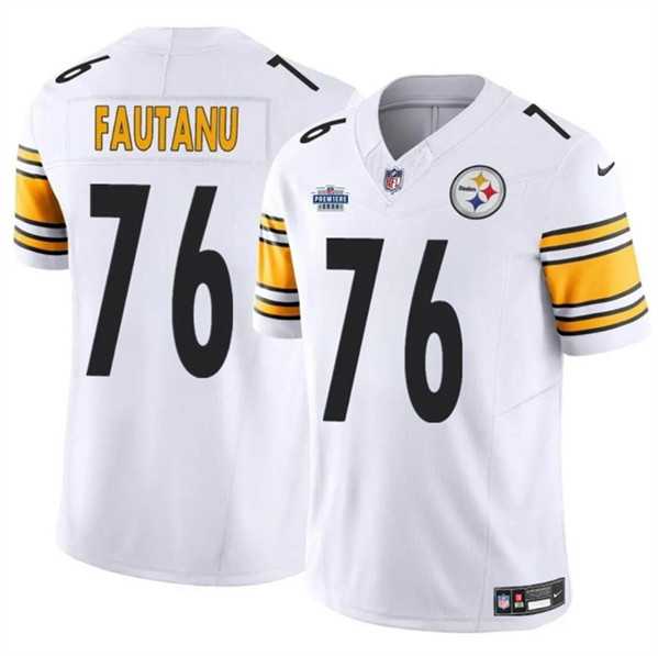 Men & Women & Youth Pittsburgh Steelers #76 Troy Fautanu White 2024 With Dradt Patch F.U.S.E. Vapor Limited Stitched Jersey->pittsburgh steelers->NFL Jersey
